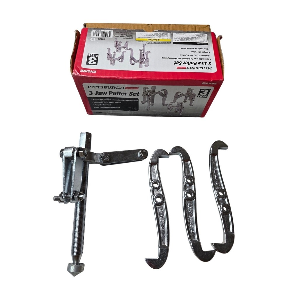 Pittsburgh Automotive 3 Jaw Puller Set 3pc 3in 4in 6in Forged Steel 63953 B3